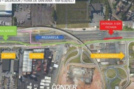 Conder adia mudança no acesso à marginal da BR-324 que iniciaria amanhã