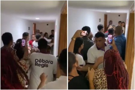 Confusão com chutes, empurrões e puxão de cabelo marca retorno das atividades na Câmara de Lauro de Freitas