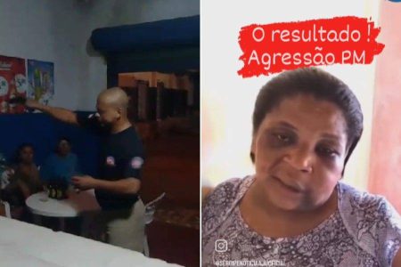 Mulher agredida por PM em Travessão (BA) aparece em vídeo com hematomas no rosto