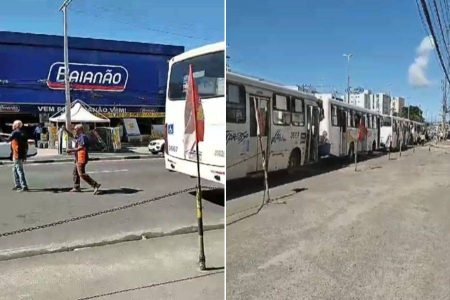 Com manifestação de rodoviários, Lauro registra trânsito intenso nesta sexta Com manifestação de rodoviários, Lauro registra trânsito intenso nesta sexta