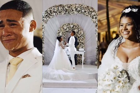 Influenciadores Sheuba e Tiago Souza se casam em cerimônia emocionante