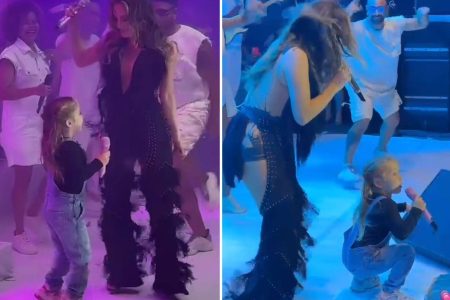 Alerta fofura: Filha de Claudia Leitte rouba cena cantando em show da artista na BA