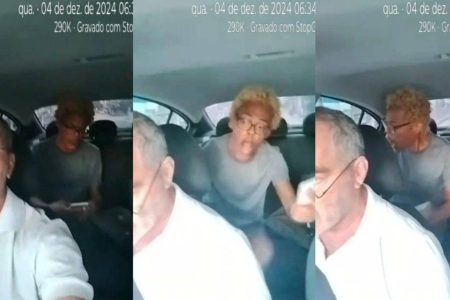 Passageiro acusa motorista de agressão, mas imagens provam o contrário