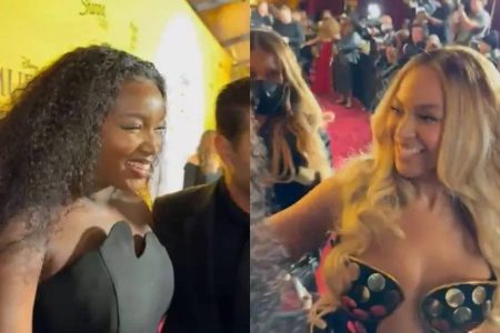 Beyoncé e Iza se conhecem em evento na première de ‘O Rei Leão’ e reação da brasileira viraliza