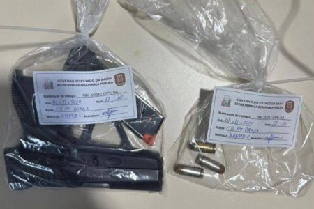 Caminhão furtado é recuperado e arma é apreendida em Souto Soares