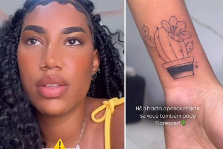 Após polêmicas, Gabriela Messy cobre tatuagem em homenagem a A Dama 