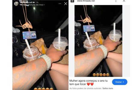 Davi Brito posta foto de internet para fingir que está acompanhado por mulher no carro