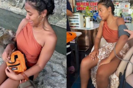 Influenciadora baiana é mordida por macaco e gasta R$ 7 mil com vacina da raiva