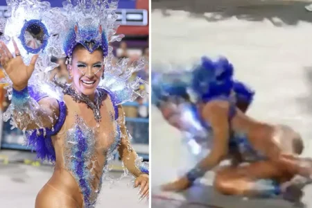 Lore Improta leva tombo em desfile de escola de samba; veja vídeo