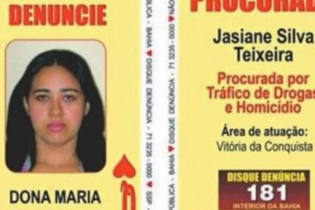 Justiça decreta prisão preventiva de “Dona Maria”, líder do tráfico na Bahia