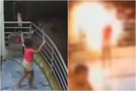 Criança leva choque ao encostar vareta em fiação elétrica e cena impressiona; assista