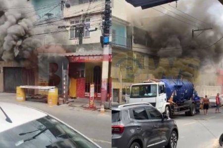 Incêndio atinge estabelecimento no bairro do Uruguai, em Salvador