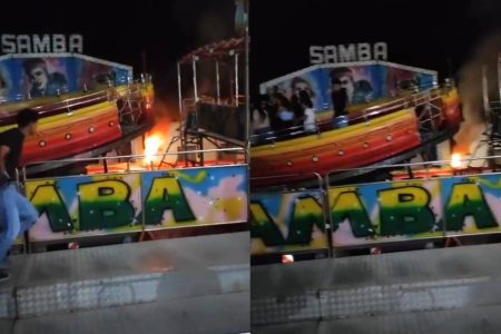 Incêndio assusta crianças em parque de diversões durante festa na Bahia