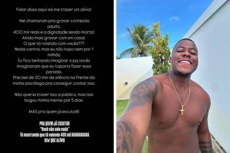 Escandurras revela proposta inusitada para gravar conteúdo adulto com casal: “400 mil reais e a dignidade sendo morta”