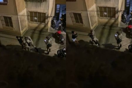 Policial militar é flagrado agredindo mulher em Feira de Santana
