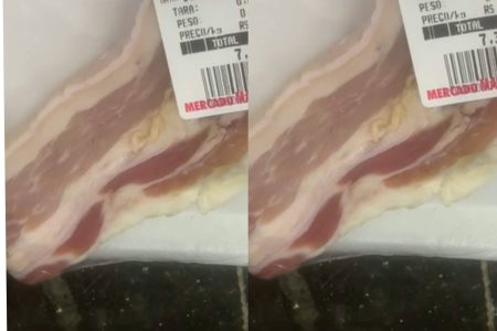 Vídeo flagra carne estragada com larvas em mercadinho de Cosme de Farias