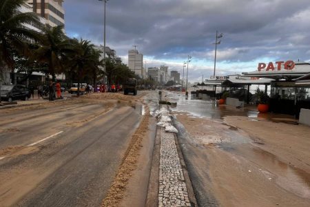 Ressaca provoca interdição no Leblon e morte de pinguins no Rio de Janeiro
