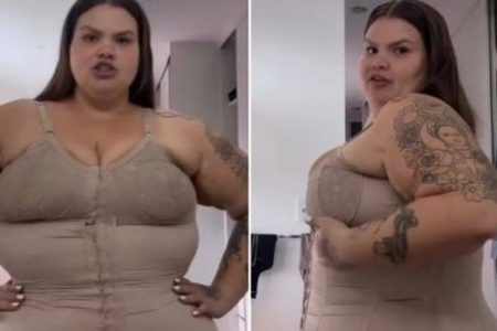 Após perder 50 kg, Thais Carla mostra corpo sem cinta modeladora