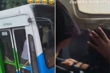 Motoristas fazem ‘racha’ com ônibus escolares em Maraú
