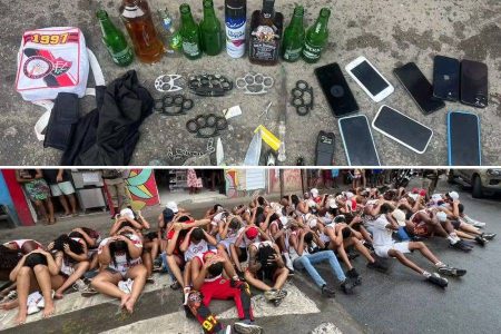 Integrantes de organizada do Vitória são detidos com granada caseira e soqueiras no Lobato