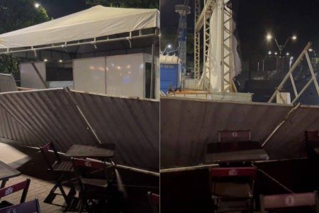Ventania derruba estruturas do Festival da Primavera no Rio Vermelho