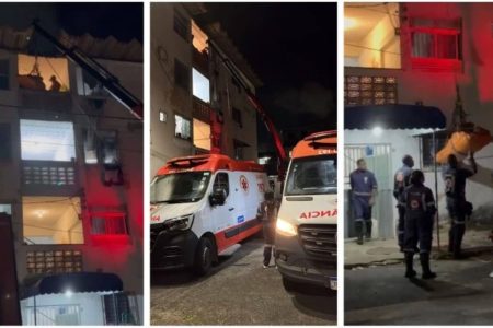 Mulher de 250 quilos é resgatada em Cajazeiras com guindaste Mulher de 250 quilos é resgatada em Cajazeiras com guindaste
