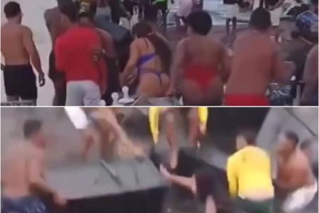 Balsa naufraga na orla da Ribeira, em Salvador, deixando passageiros em pânico