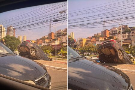 Carro e caminhão se envolvem em acidente na Avenida Vasco da Gama