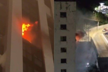 Incêndio destrói apartamento em condomínio na Pituba; moradores são evacuados