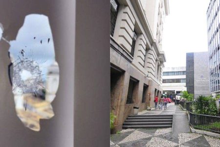 Prédio do Fórum é atingido por disparo em noite de jogo na Fonte Nova Prédio do Fórum é atingido por disparo em noite de jogo na Fonte Nova