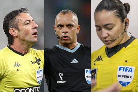 Trio brasileiro concorre ao prêmio de melhor árbitro do mundo em 2025 Trio brasileiro concorre ao prêmio de melhor árbitro do mundo em 2025