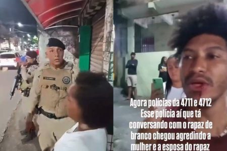 Policial é flagrado agredindo manifestante durante protesto em São Marcos Policial é flagrado agredindo manifestante durante protesto em São Marcos