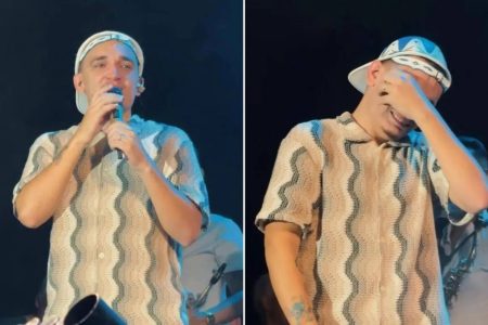 João Gomes chora ao reencontrar professora que o alfabetizou durante show beneficente em Petrolina