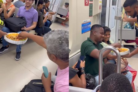 Criador de conteúdo viraliza servindo petiscos e cerveja no metrô de Salvador