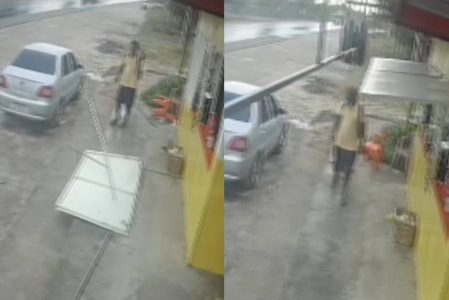 Pneu se solta de caminhão e por pouco não atinge coveiro em Alagoinhas