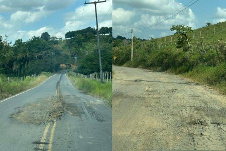 Rodovia recapeada há um ano pelo Governo apresenta más condições e preocupa moradores