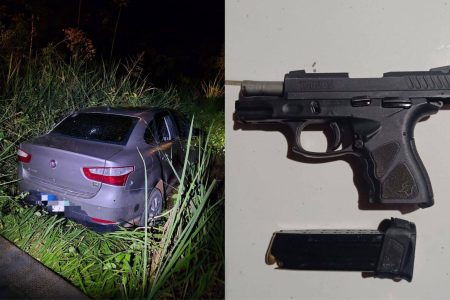 Polícia recupera carro roubado e apreende pistola após confronto em Itabela