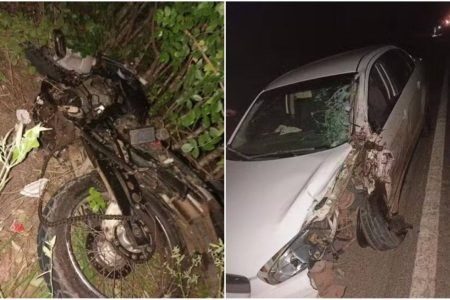 Motociclista morre após carro invadir contramão no interior da Bahia