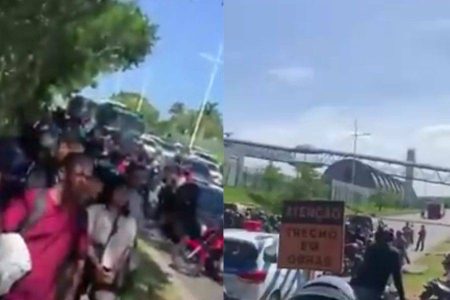 Avenida Paralela é interditada após caminhão parar próximo à estação de metrô