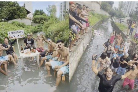 “Festa no esgoto” de Recife vira sensação entre jovens e divide opiniões nas redes