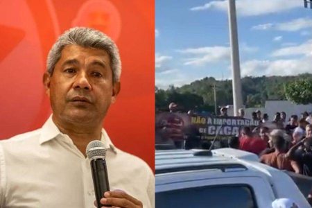 Jerônimo é recebido com protesto de produtores de cacau em Gandu