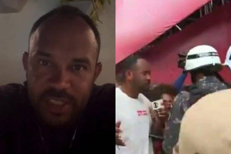 Vanderson Nascimento reage após ser empurrado por PM ao vivo no encerramento do Carnaval: “Lamentável”