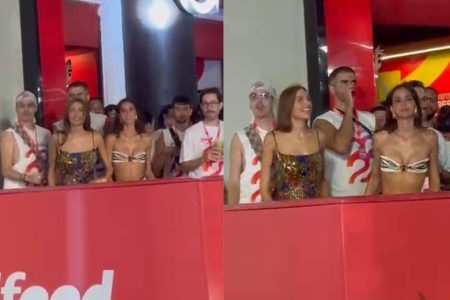 Bruna Marquezine e Sasha Meneguel são vistas curtindo o Carnaval de Salvador