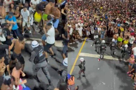 PM dispersa foliões com cassetetes e provoca tumulto na pipoca no circuito Dodô