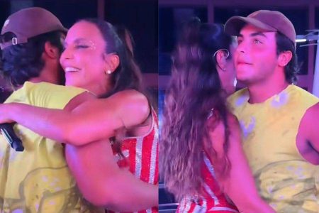 “Cria da Ivete”: cantora dança com o filho Marcelo Sangalo no trio do Coruja