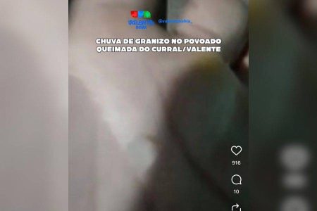 Chuva de granizo surpreende moradores em Valente, na região sisaleira da Bahia