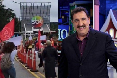 Manifestantes se reúnem em frente ao SBT após declarações de Ratinho sobre Erika Hilton