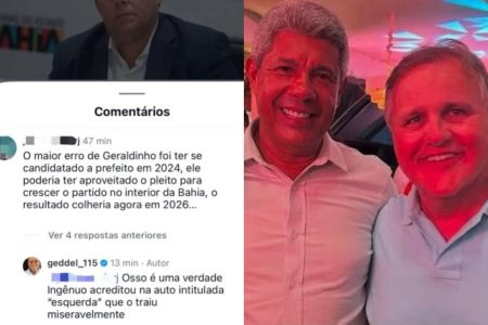 “Traiu miseravelmente”, diz Geddel ao comentar relação entre esquerda e Geraldo Júnior