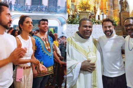 Everton Ribeiro prestigia celebração afro-católica no Pelourinho