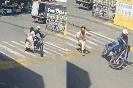 Motociclista atropela mulher em faixa de pedestres em Itapetinga